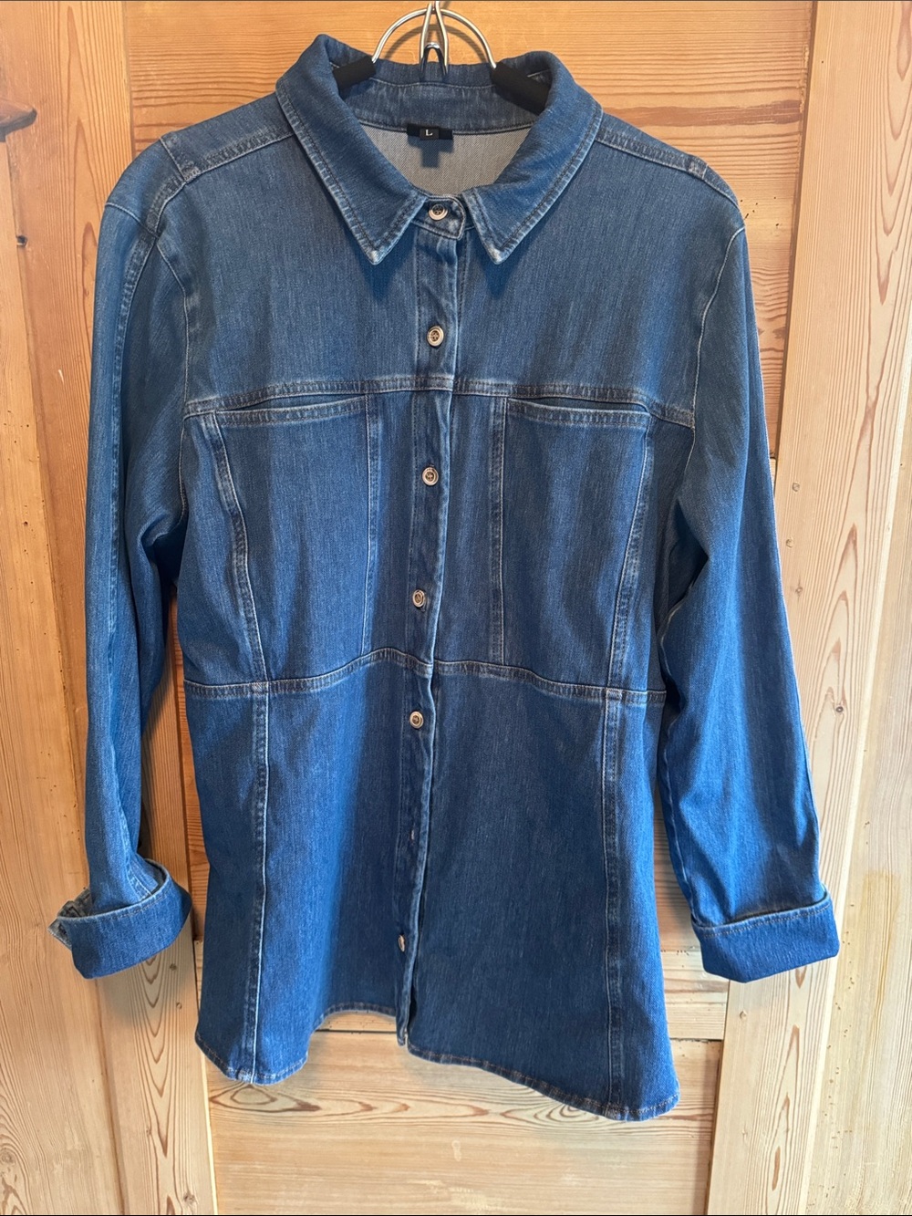 Classic Dark Blue Denim Shirt Jacket